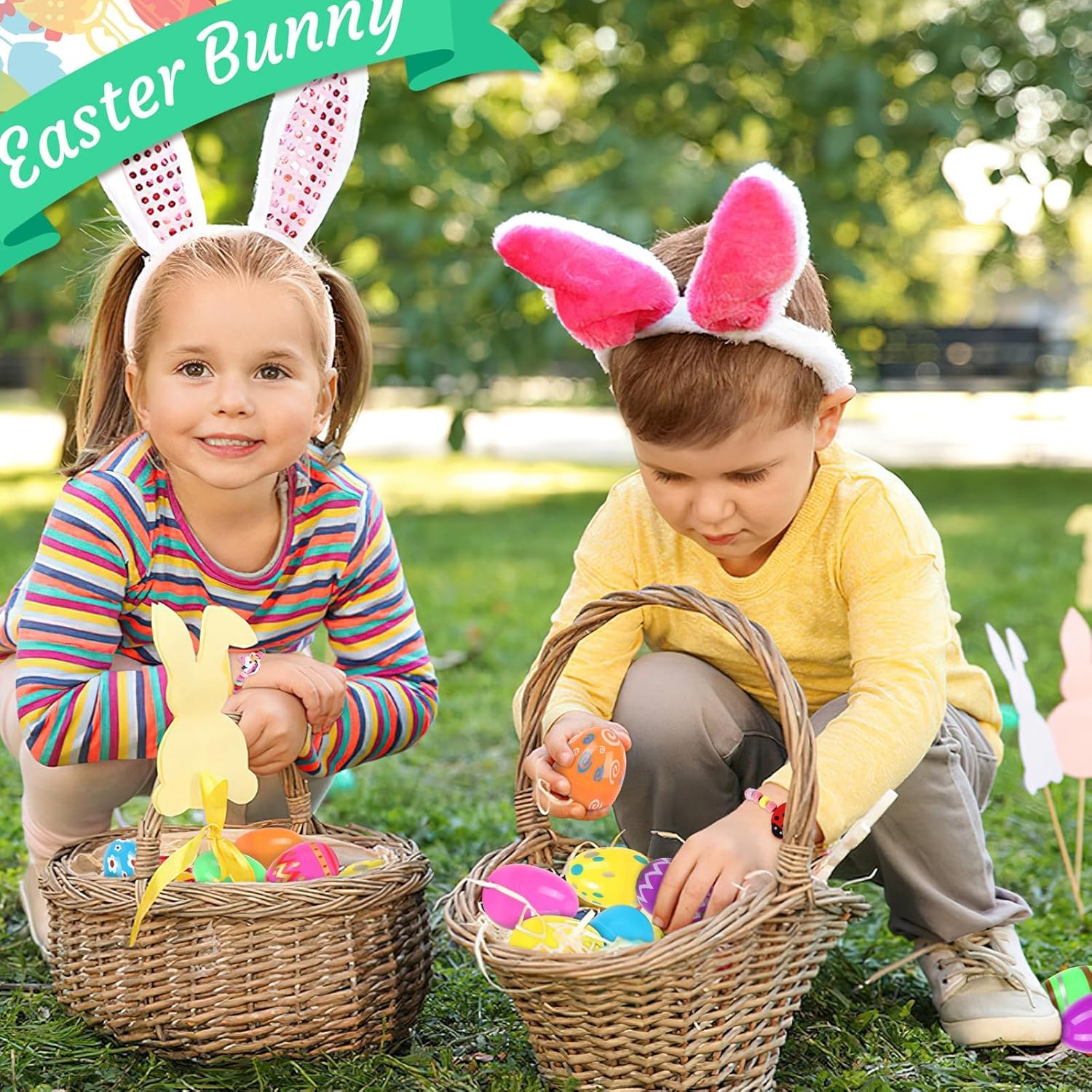 24 PCS Prefilled Easter Eggs Fillers with Bracelets,12 Different Easter Eggs Filled for Girls Kids Basket Stuffers Gift Party Classroom Prize Supplies