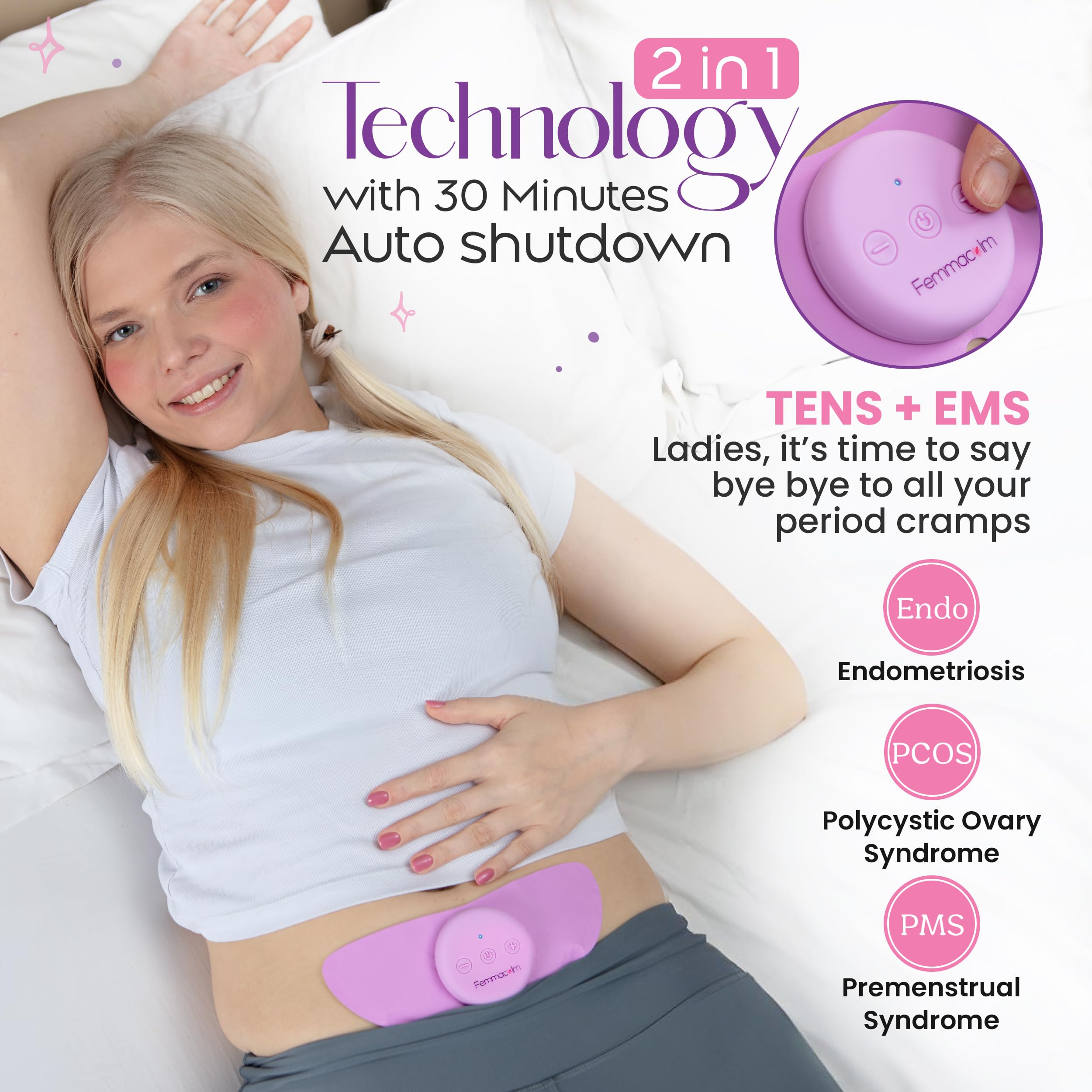 Appareil de Stimulation Électrique TENS pour Soulagement des Douleurs Menstruelles