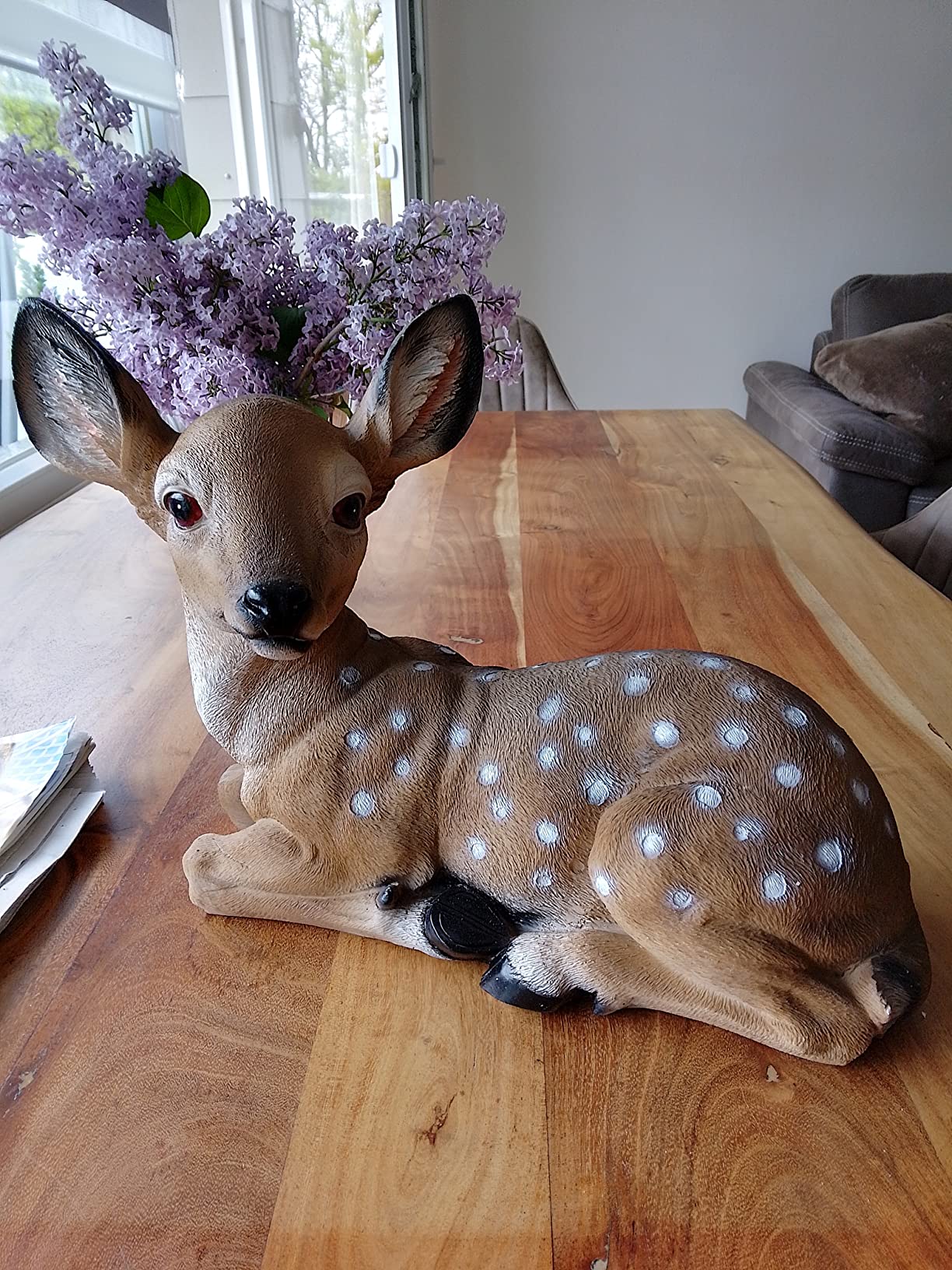 Geschenkestadl Reh Mit Kitz Figur - Natürliche Dekoration Für Haus & Garten 14x18cm