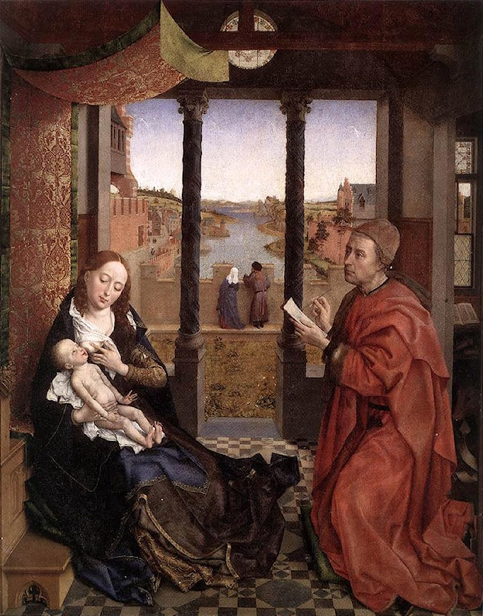 SERENDIPITP Aesthetic Poster Photo Wall Print Retro Picture St Luke Drawing the Portrait of the Lady by Rogier Van Der Weyden Modern Wall Artwork for Home Decor 60x90cm