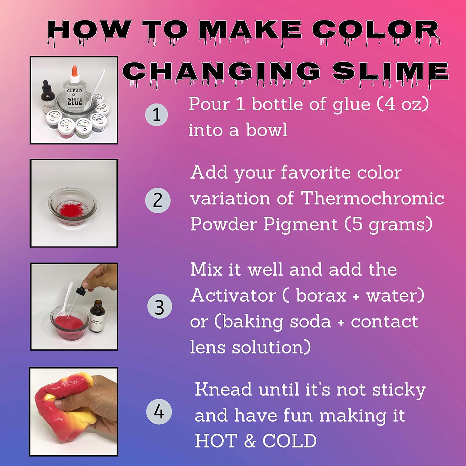 Temperature Activated Thermochromic Powder Pigments Multicolor Pack Perfect for Color Changing Slime Nail Art Secret Message Tumblers Science Experiments Resin Jewelry T-Shirts Shoes