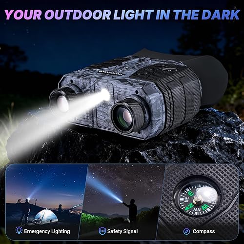 Miniatura 8 de WOSPORTS 4K Night Vision Goggles with 36MP Photo, 1300FT Range, Built-in Flashlight & Compass, 5000mAh Battery, Supports 256GB SD, for Security,