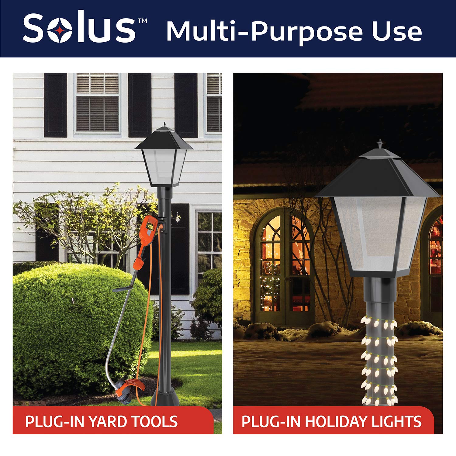 Solus SCO-338 120V Grounded Outdoor Convenience Outlet for Lamp Posts & Poles, SCO-338, UL Listed, Weather-Resistant with Protective Cover (Black, Set of 4)