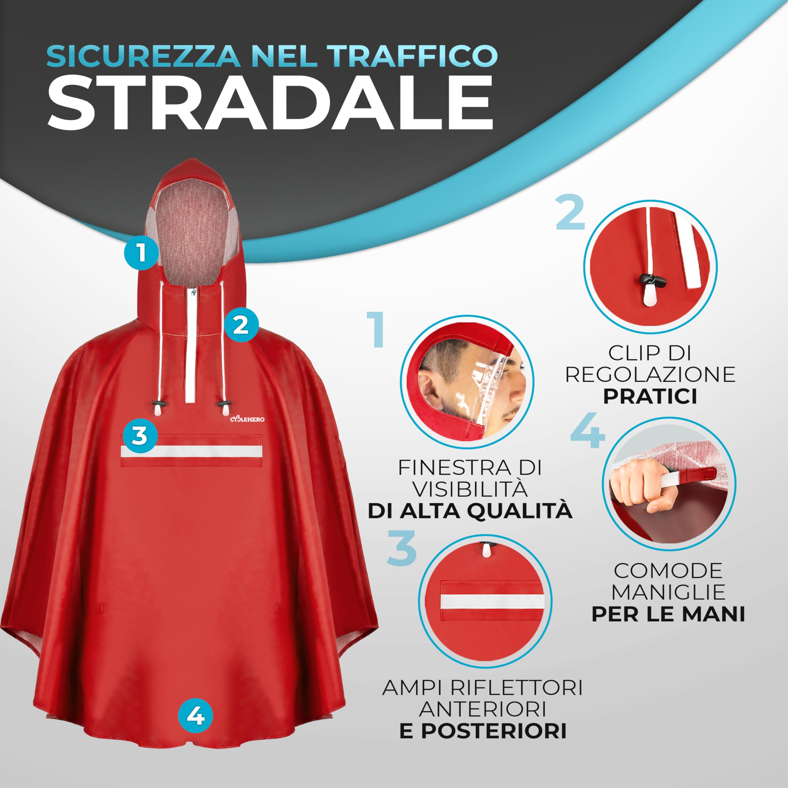CYCLEHERO Scelta Elegante per Giorni di Pioggia: Poncho e Giacche Antipioggia per Uomo e Donna - Dalla Cerata Classica al Poncho Sichtfenster e Reflektoren, il Testimonio di Qualità e Stile