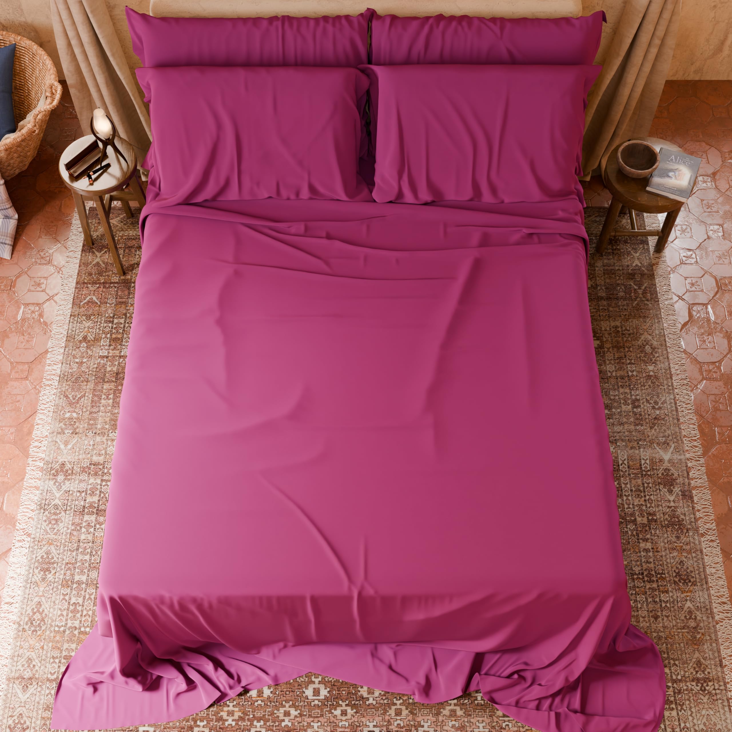 PETTI Artigiani Italiani, Percal Cotton Bedding Set, 100% Made in Italy, Fuchsia, 120 x 200 cm - Image 3