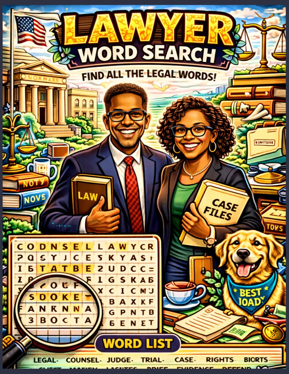 Lawyer Word Search Puzzle Book for Adults: 100 Law & Justice-Themed Puzzles | Easy to Hard Difficulty | Legal Terms, Courtroom, Contracts & Case Law | Brain Games