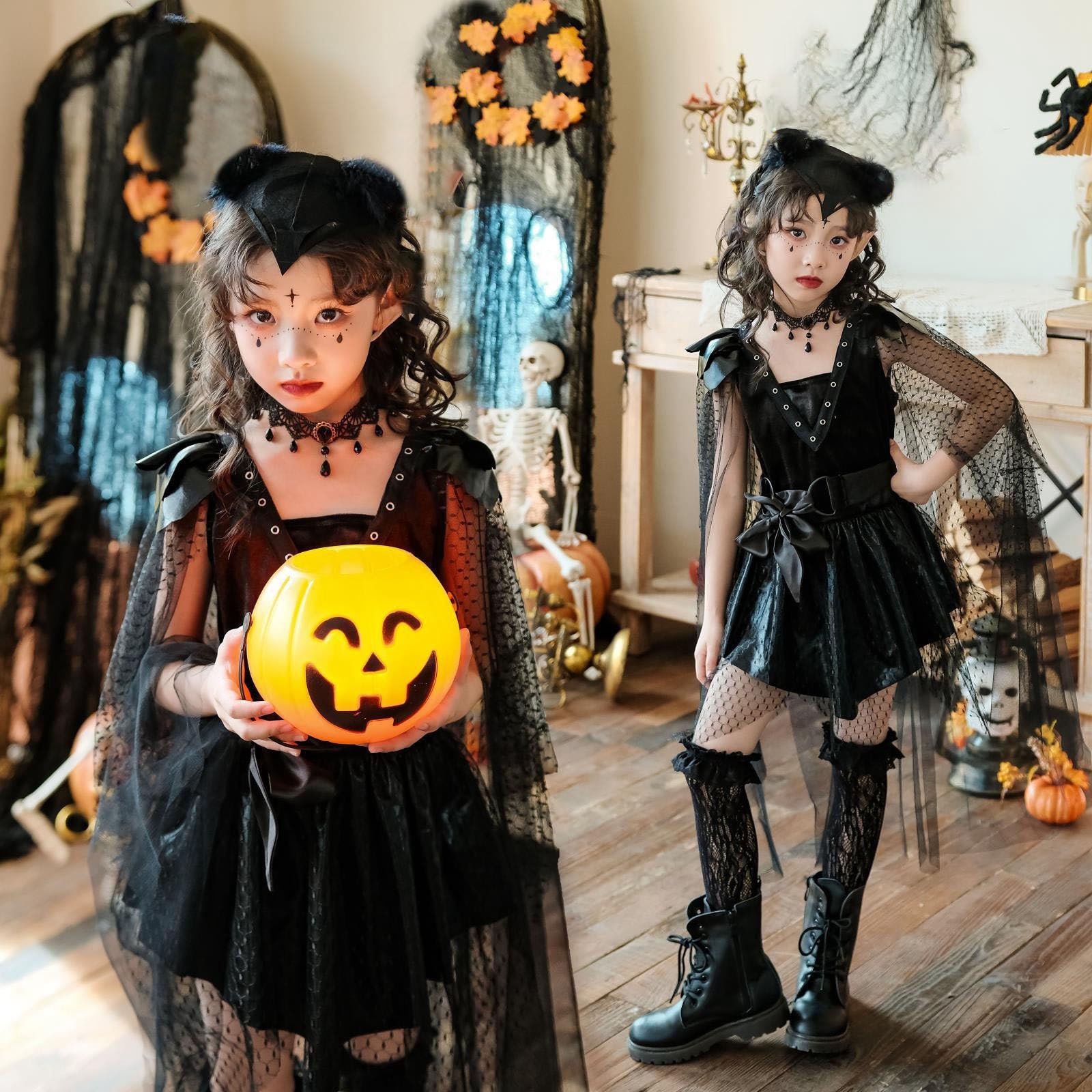 Hexenkostüm Kind Halloween Kostüm Kostüme Für Kinder Halloween Tutu Rock Set Mit Hut & Besen Für Kinder Sommerkleid Mädchen Kleid Party Karnevalskostüme Cosplay Party Verkleidung