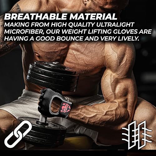 Miniatura 4 de FIGHTSENSE Guantes de entrenamiento para hombres y mujeres, guantes de levantamiento de pesas con palma acolchada de silicona antideslizante,