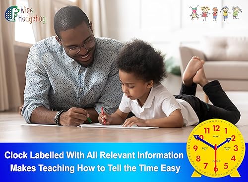 Miniatura 7 de Reloj de aprendizaje para niños, reloj analógico de mano para enseñanza de 4 pulgadas, movimiento engranado que hace que los dedos se muevan como