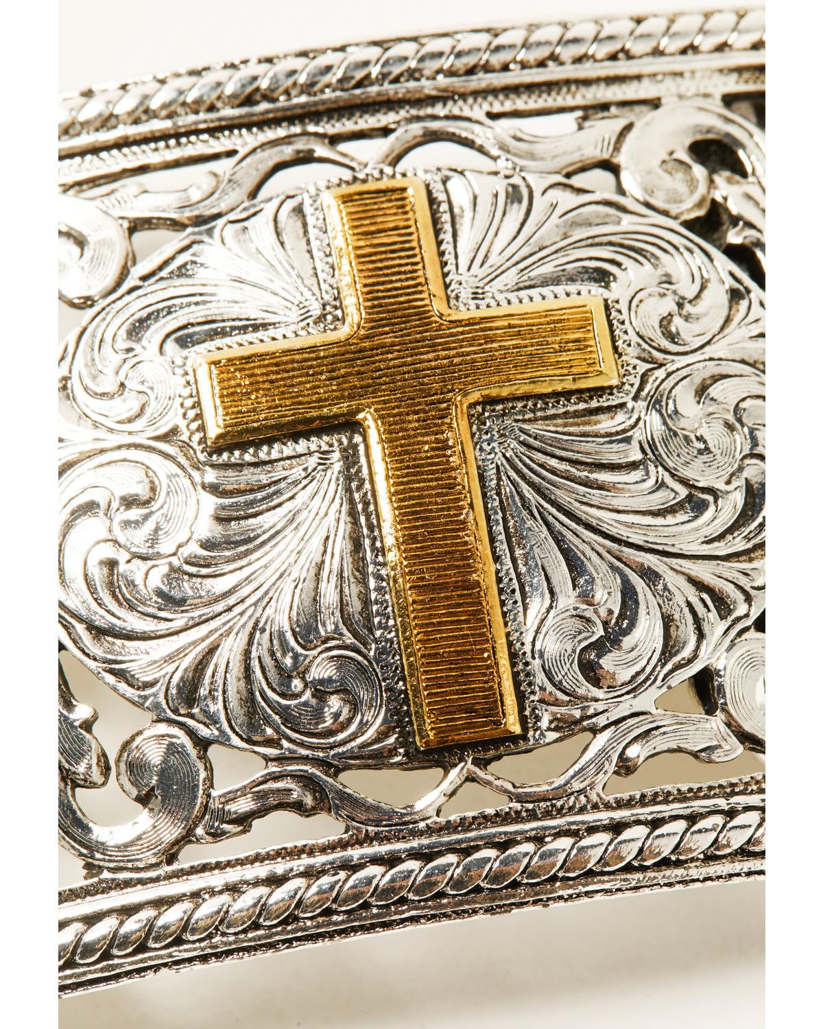Cody James Men's Filigree Cross Buckle Silver One Size