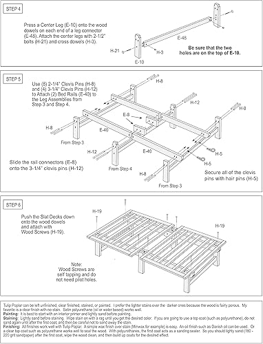 Miniatura 6 de KD Frames Ekko - Cama de plataforma - Marco de cama Queen - Marco de cama de madera sin terminar - Cama natural minimalista - Diseño de cama