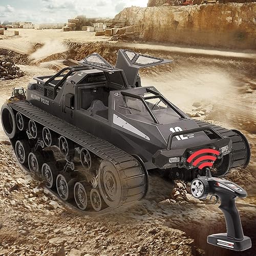 Miniatura 10 de Mostop Juguete de camión militar para automóvil a control remoto, 1500 disparos de agua 6WD Hobby RC para niños y adultos, escala 112, vehículo de