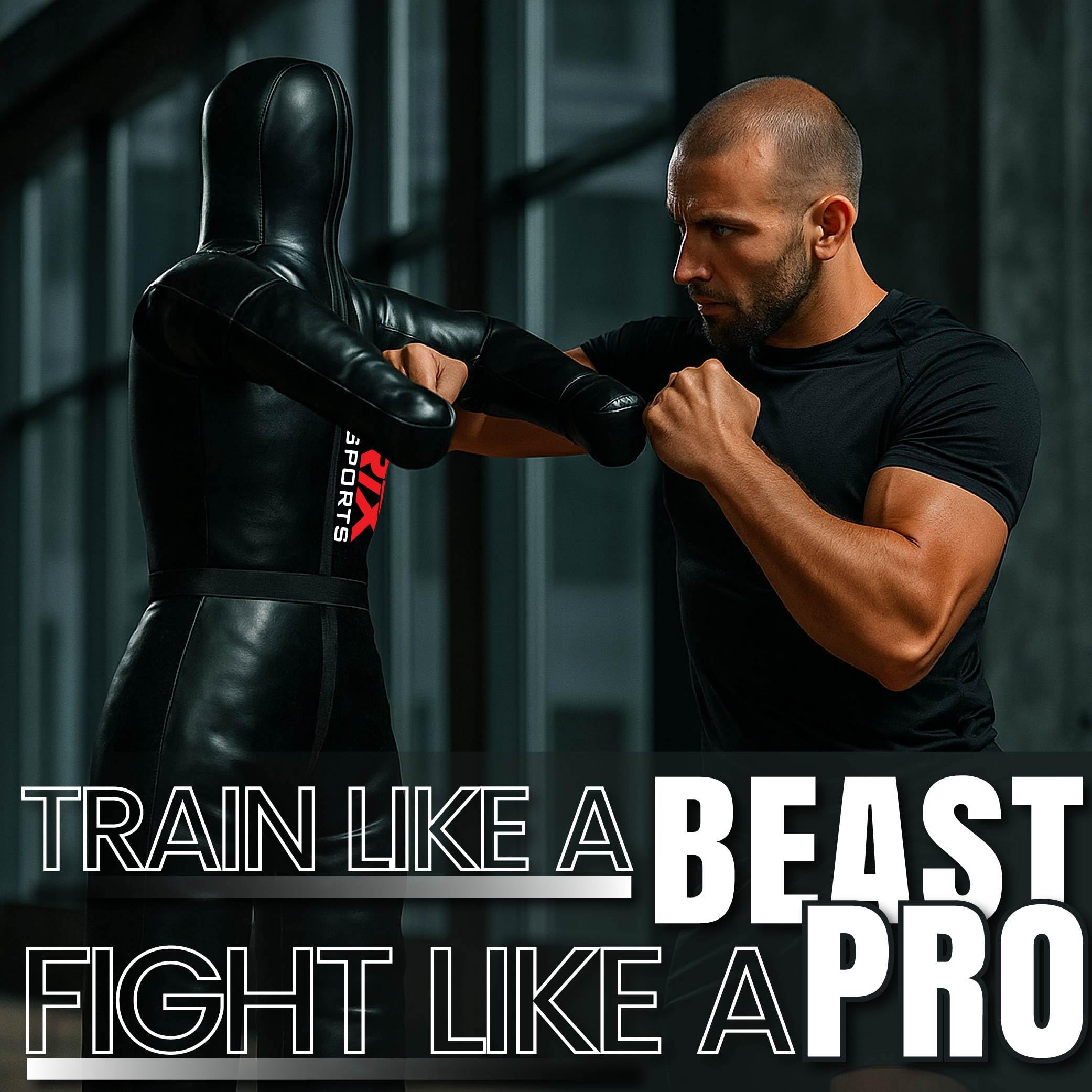 RTX MMA Judo Grappling Dummy Boxing Bag Brazilian BJJ Jiu Jitsu Standing Position Wrestling BJJ Dummy Martial Arts Boxing Box Training Dummies - Rexine - Unfilled