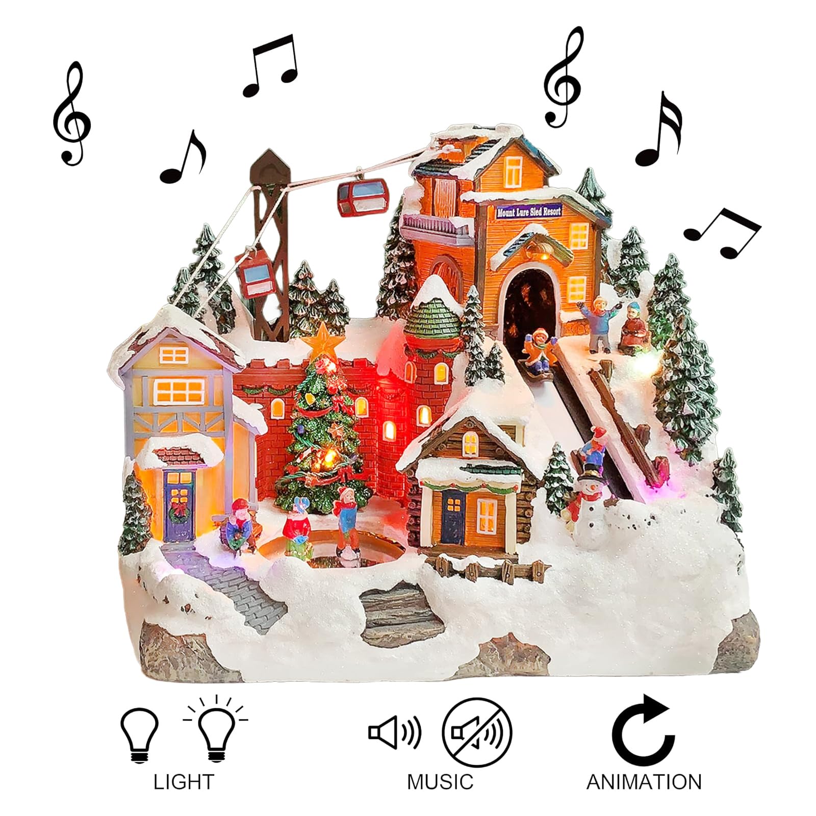 Moments in Time Christmas Village Building Mount Lure Sled Resort