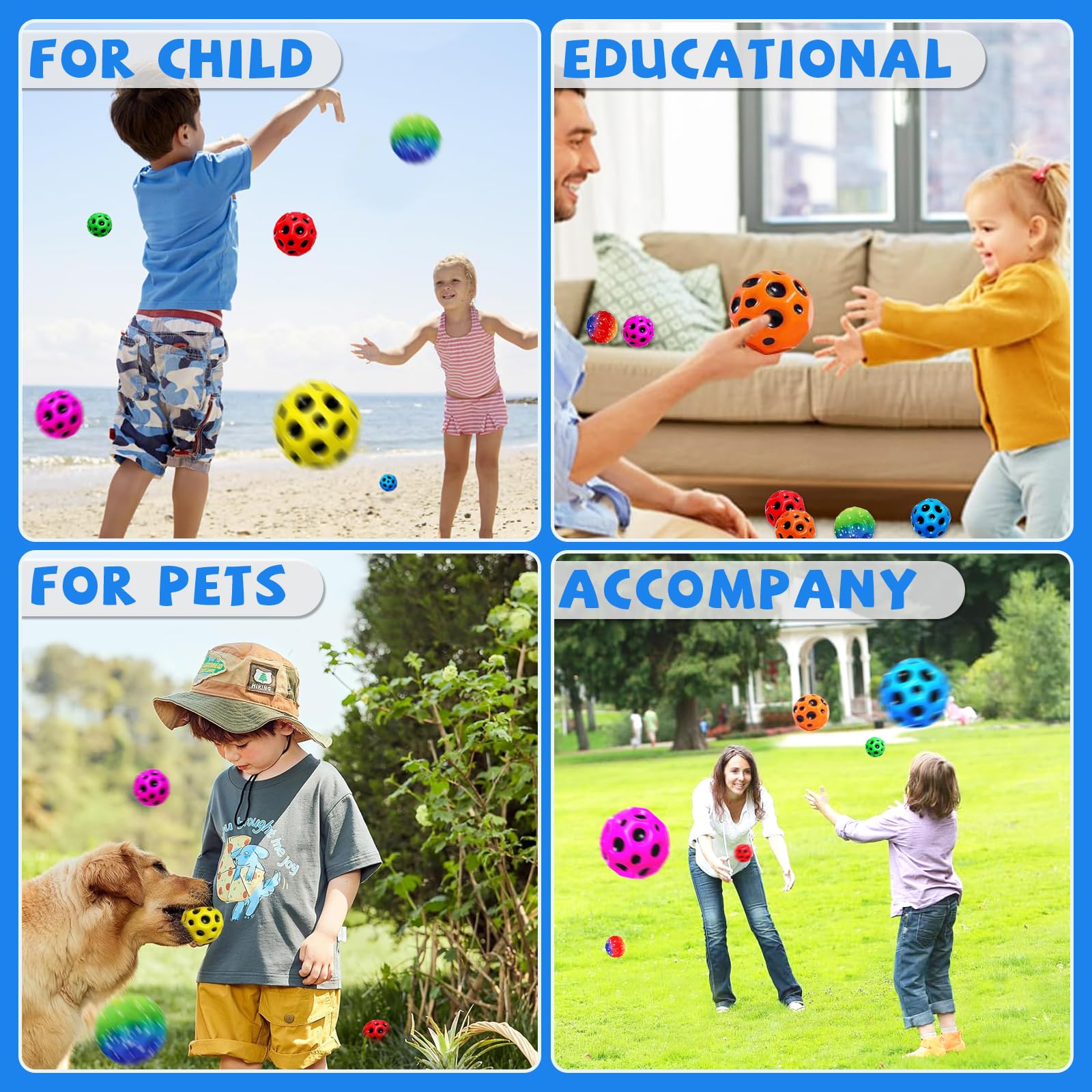 Astro Jump Ball,8 PCS Moon Ball,7 cm Space Bouncing Balls,Facile da Impugnare e da Catturare per Atleti e Bambini per Bambini e Adulti, Regalo per Compleanno, Natale, Feste
