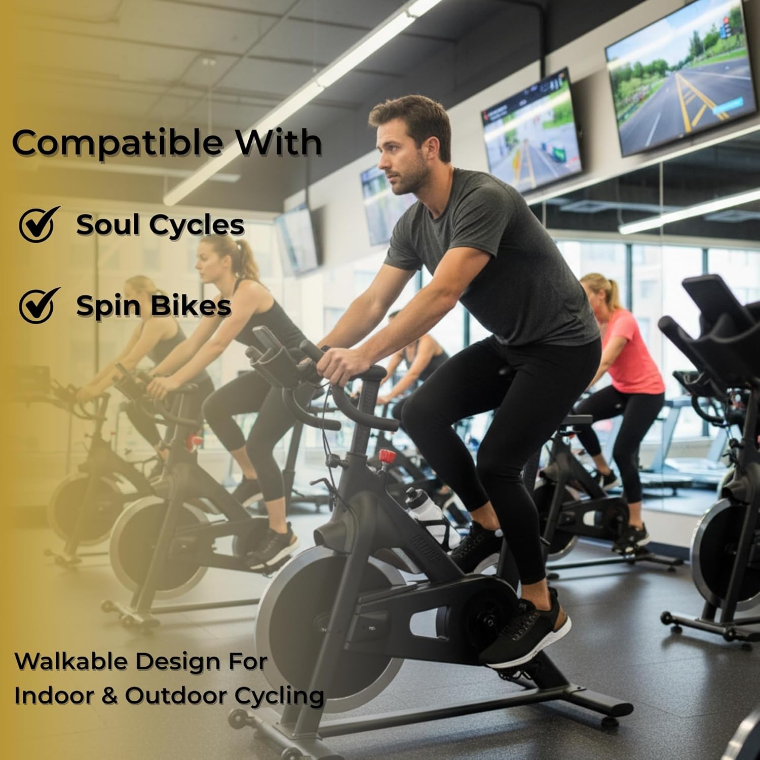 Tommaso Men's Indoor Cycling Shoes – SPD Compatible – Pre-Installed Cleats – Road, Gravel & Spin Bike Shoes – Walkable Design - Image 4