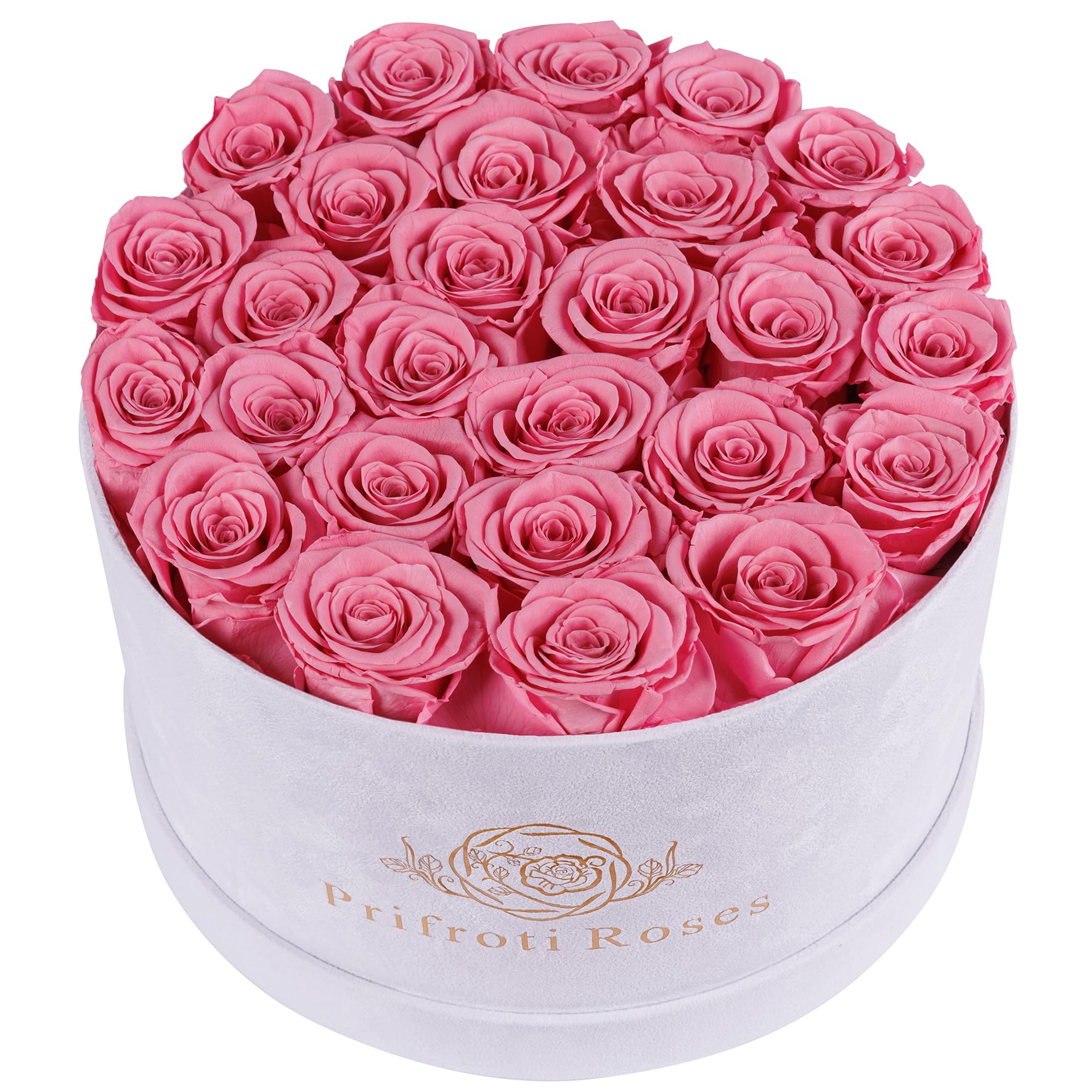 Forever Real Roses in Suede Box - 27-Piece Roses in a Luxury Box - Real Preserved Roses That Last Over a Year - Valentines Day Flowers for Delivery Prime - Mothers Day, Birthday (Light Pink)