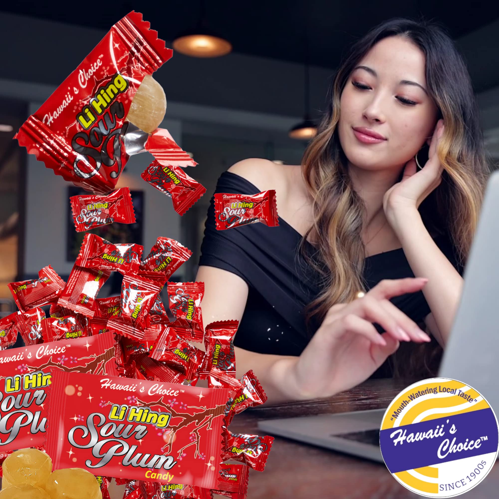 Buy Hawaii's Choice Li Hing Sour Plum Hard Candy Bulk 1lb Jar