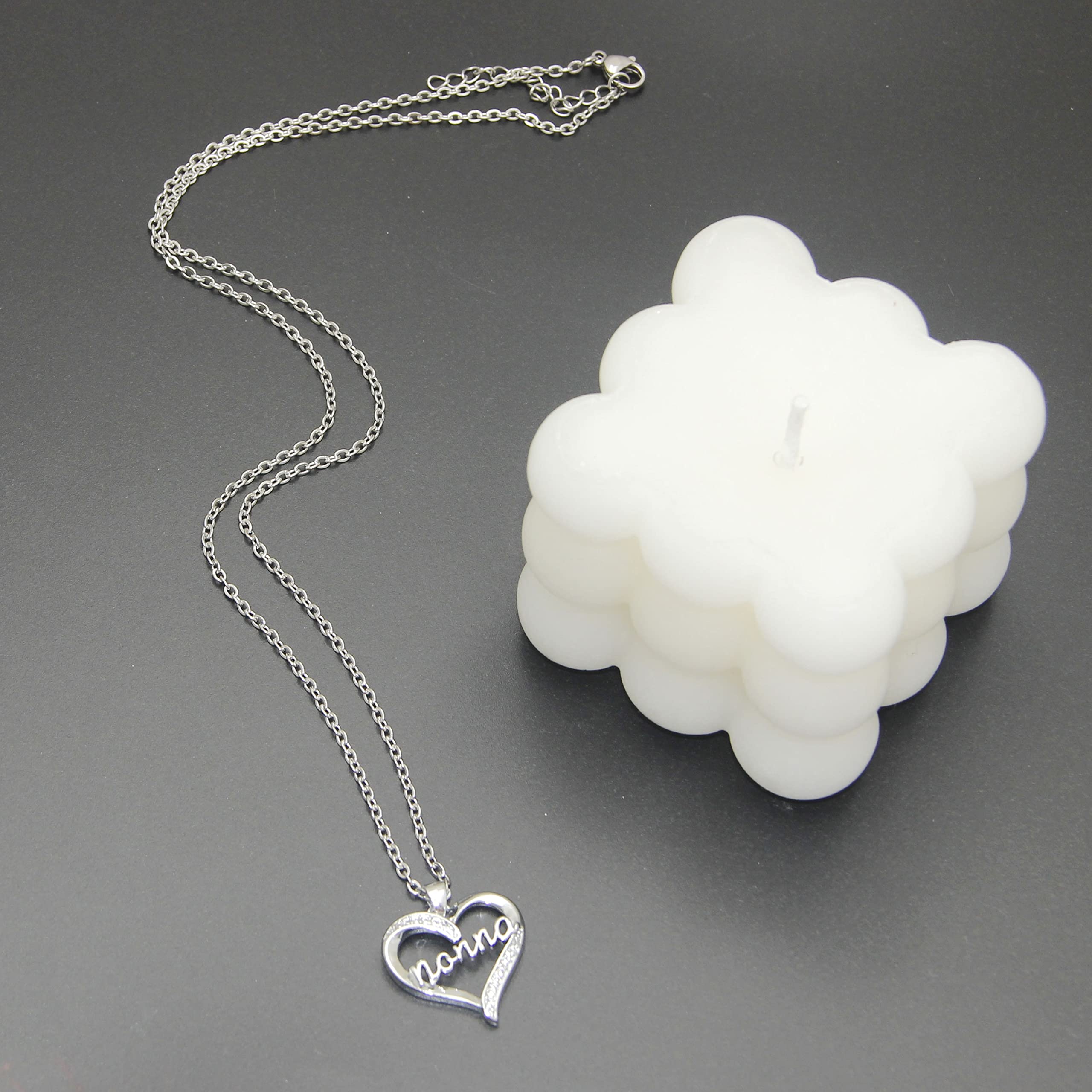 ZYMGUO Regalo Nonna Collane Nonna Regali per Nonna Collana Donna regalo Compleanno Nonna Regalo Natale per Nonna Cuore Diamante Collana Argento Pendent Natale