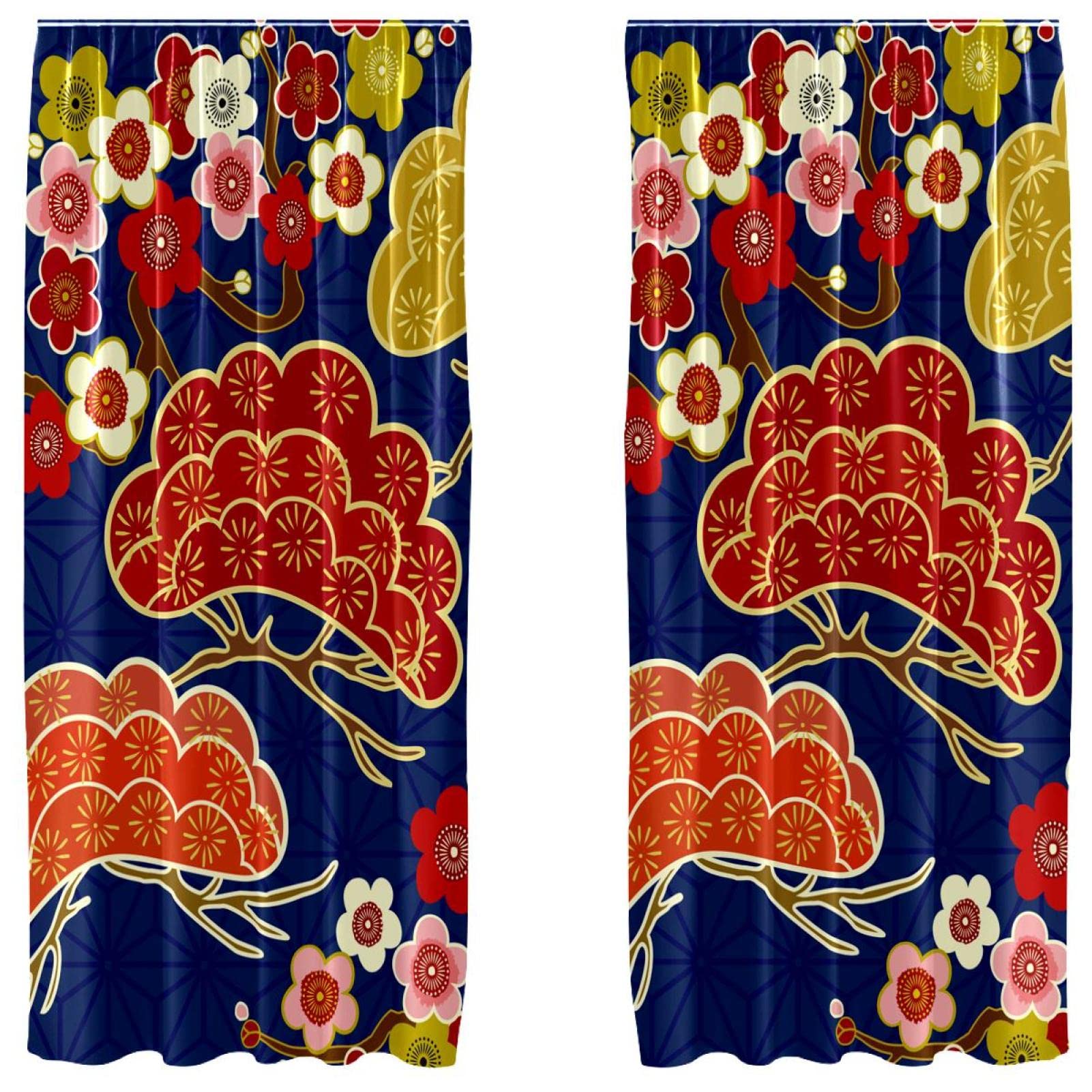 Rideaux japonais bleu cerise invitation au voyage et à la sérénité intérieure