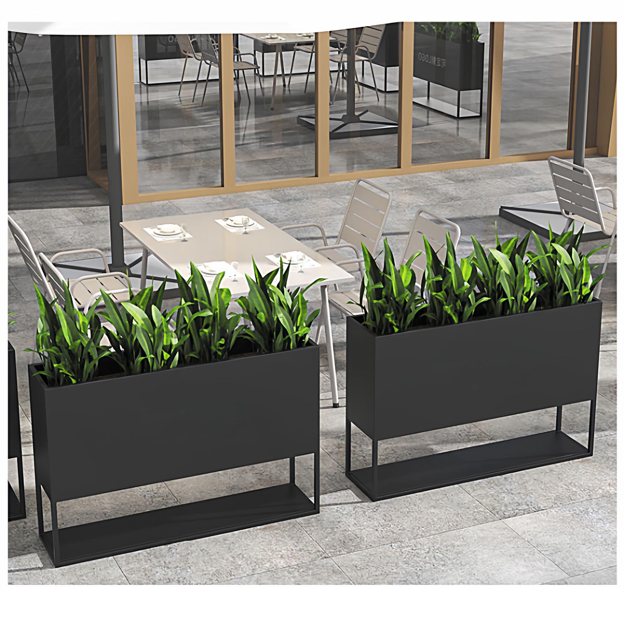 Al Aire Libre Macetero con Valla divisoria, Recipiente for Plantar al Aire Libre Caja de Flores(Medio)