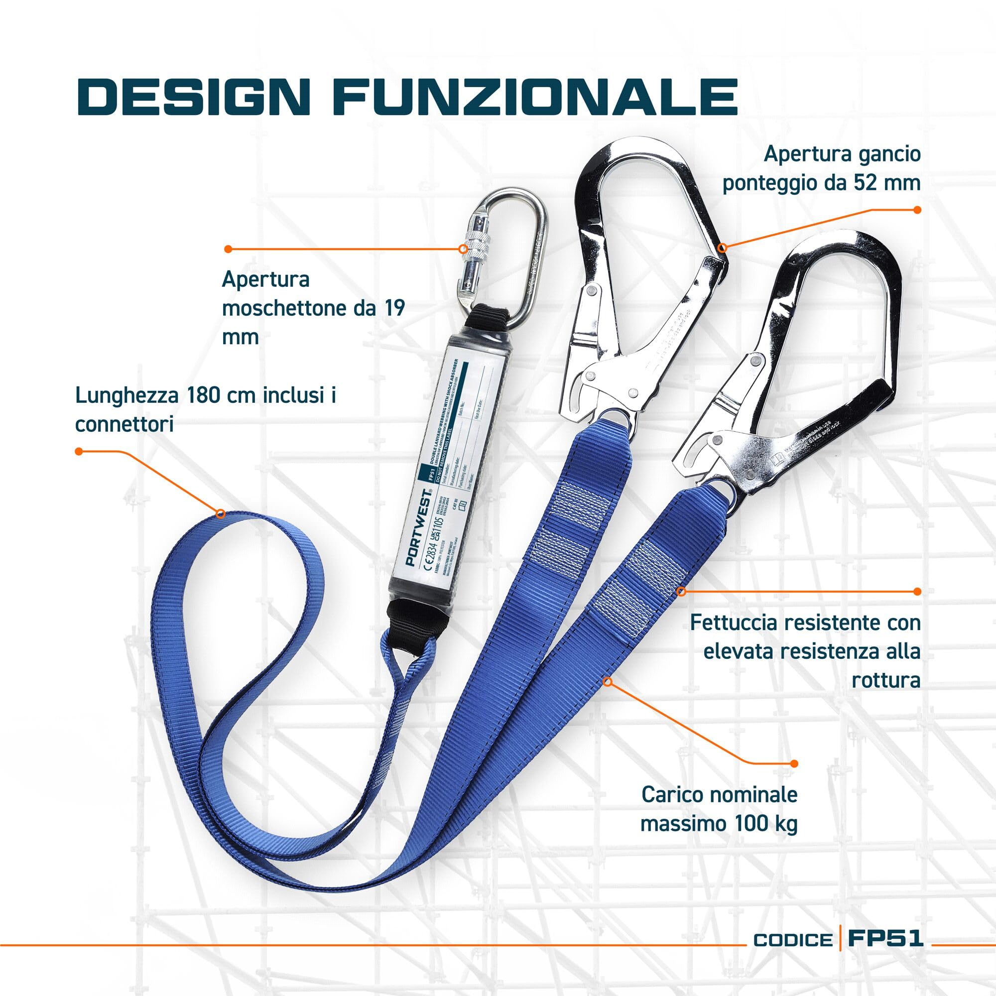 Portwest Workwear doppio cordino fettuccia