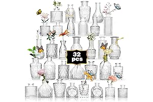 Beautiful Mini Clear Glass Bud Vase Set of 32