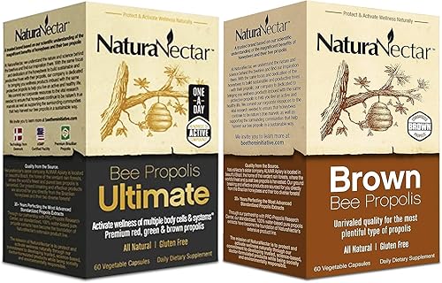 Miniatura 6 de NaturaNectar Paquete de propóleo de abeja natural – Propóleo de abeja Ultimate y propóleo de abeja marrón – para apoyo a sistemas inmunológicos,
