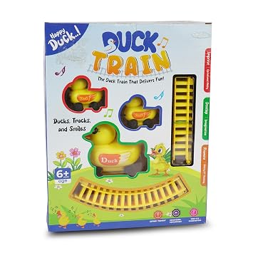 Asian Electric Duck Train Set for Kids – 3 Cars with Fun Design & Railway Track, Educational Toy for Toddlers and Preschoolers