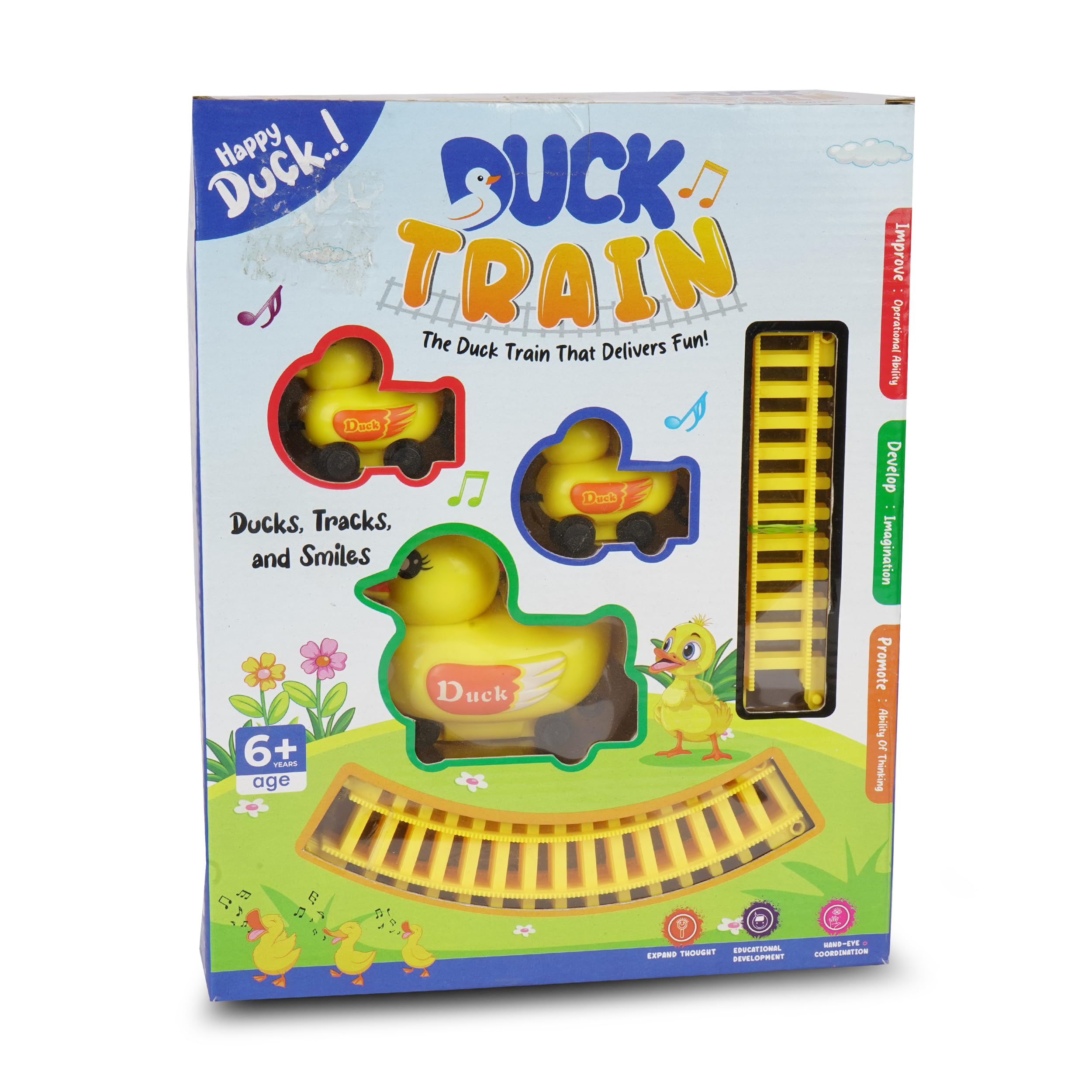 Asian Electric Duck Train Set for Kids – 3 Cars with Fun Design & Railway Track, Educational Toy for Toddlers and Preschoolers