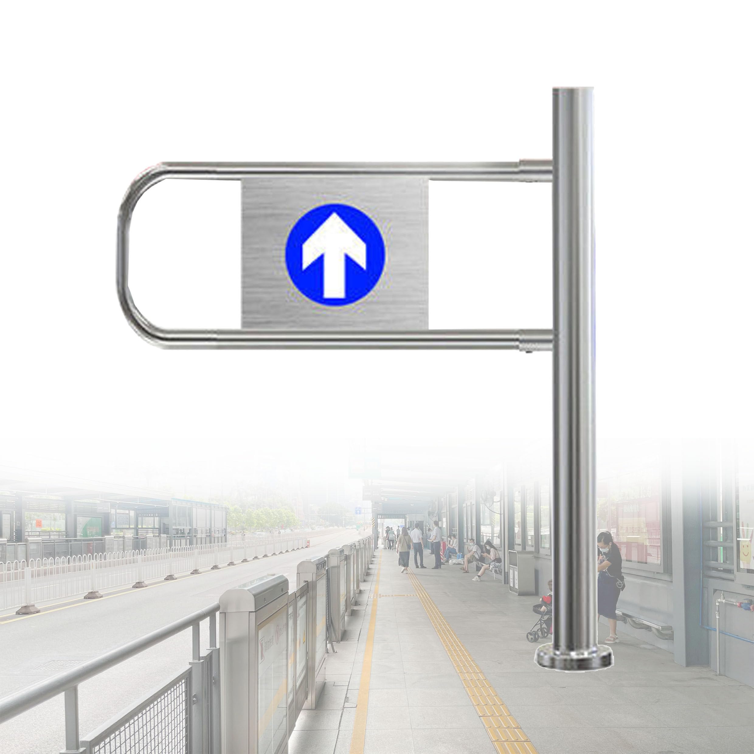 SGKOMN Stainless Steel Swing Gate - 1-Way Access Door for Supermarkets, Libraries & Scenic Stores - Durable Entrance Barricade - RightDoor 100x100cm, Rightdoor-100 * 100cm