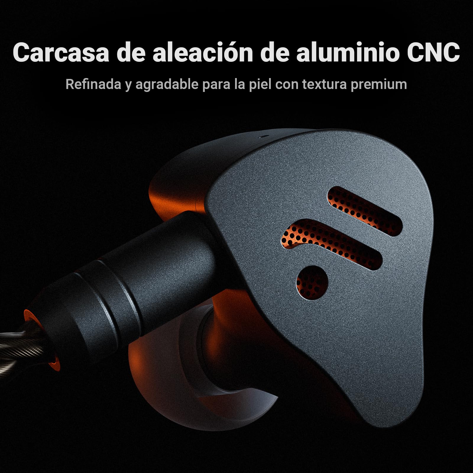 Fosi Audio IM4 Auriculares Intrauditivos HiFi de Diseño Abierto, Altavoz de Berilio de 10mm, Imán Doble N52 y Doble Cámara, Cable Desmontable de 2 Pines, Ajuste Personalizado (Negro)