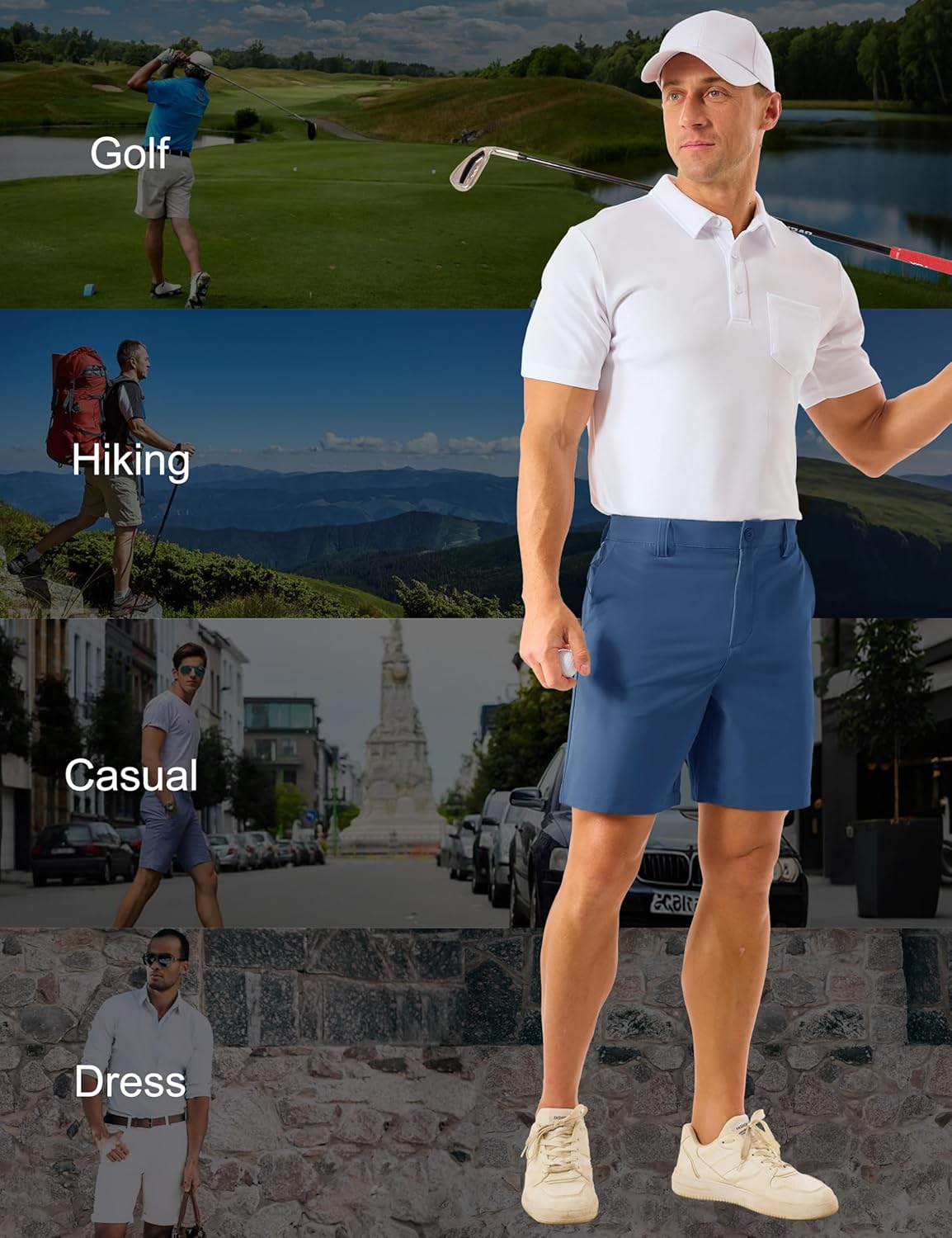 MAGCOMSEN Men's Golf Shorts 7" Quick Dry Lightweight Stretch Casual Shorts with 6 Pockets Dress Work Hiking - Image 6