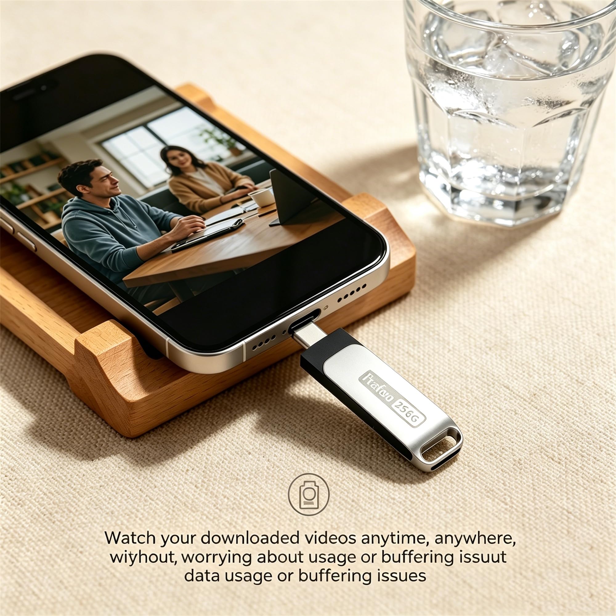 Clé USB USB-C pivotante double USB-A pour PC Android 256 Go
