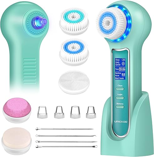 UMICKOO Aspiradora removedor de puntos negros cepillo de limpieza facial recargable con pantalla LCD limpiador facial impermeable IPX7 3 en 1 para