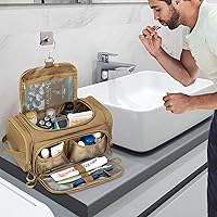 Vista 8 de Neceser táctico para hombres, bolsa de higiene colgante, organizador de kit de viaje Dopp para afeitarse, artículos esenciales de ducha y artículos