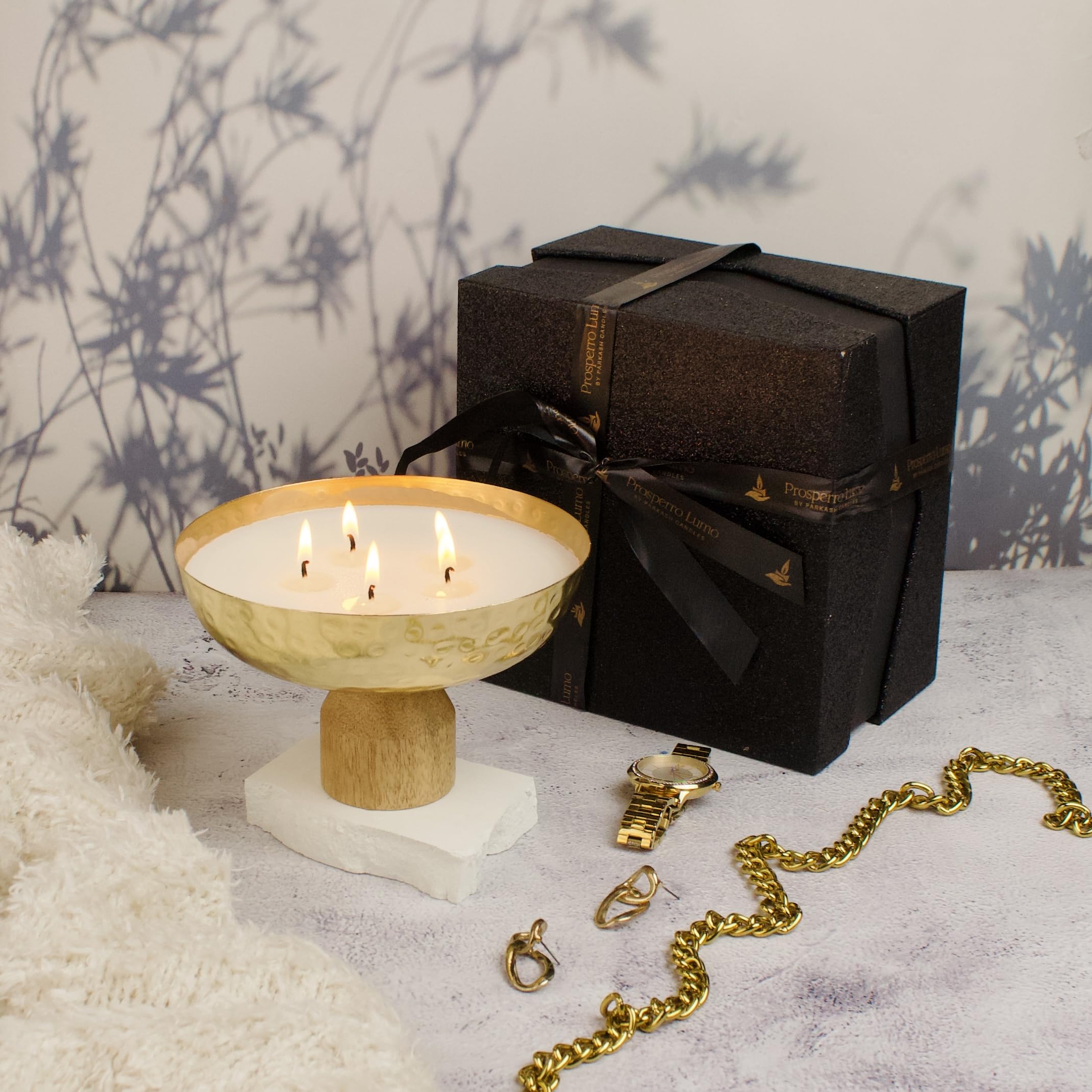 PROSPERRO LUMO by Parkash Candles Luxury 4 Wick Bowl Scented Candle || Soy Wax || Mukhallat