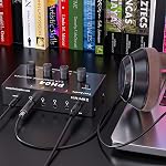 Fosi Audio PH04 4 Channel Headphone Amplifier Stereo Audio Amp with 12V 1.5A Power Adapter Ultra-Compact Portable Headphone Splitter for Studio and Stage (PH04)