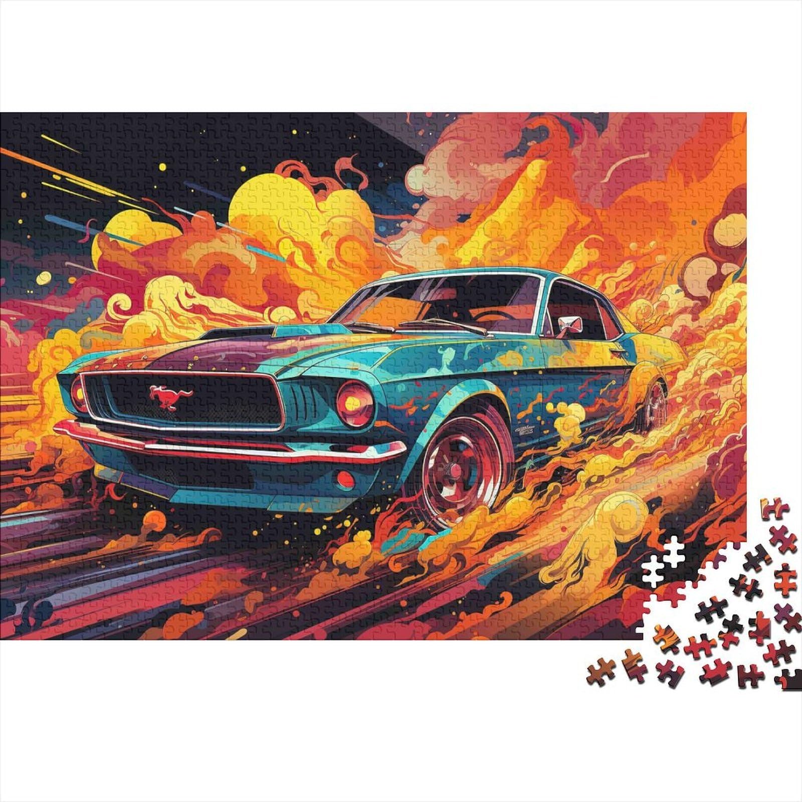 Retro Sports Car Urban Art 1000 Piece Jigsaw Puzzle Paper Adult