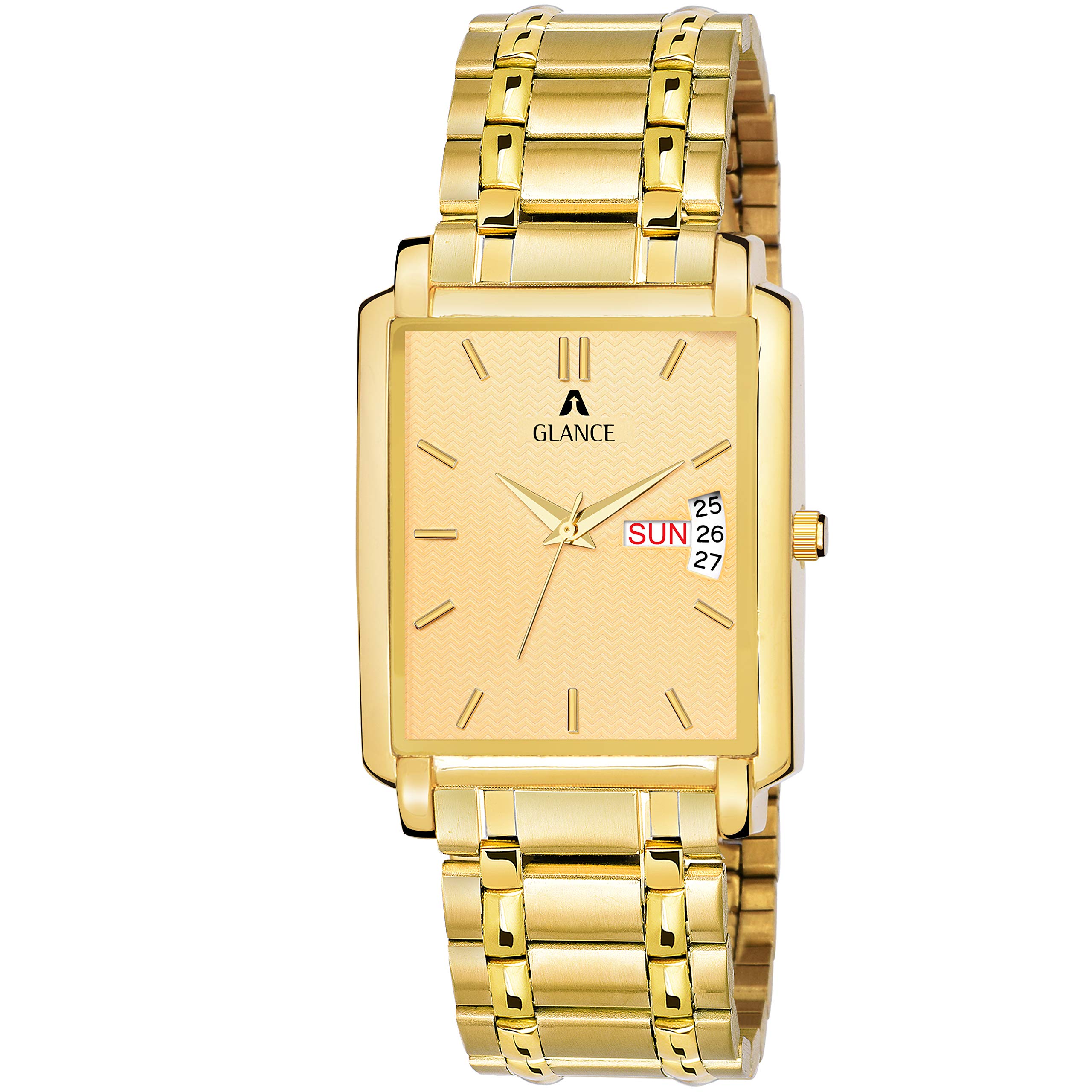Aglance 1506YM02 Gold Plated Analog Wristwatch Collection for Men and Boys with Stylish Strap, Classic Analog Display | Exquisite Wristwatch for Men and Boys with Adjustable Strap and Quartz Movement (B0811M555G) Amazon Price History, Amazon Price Tracker