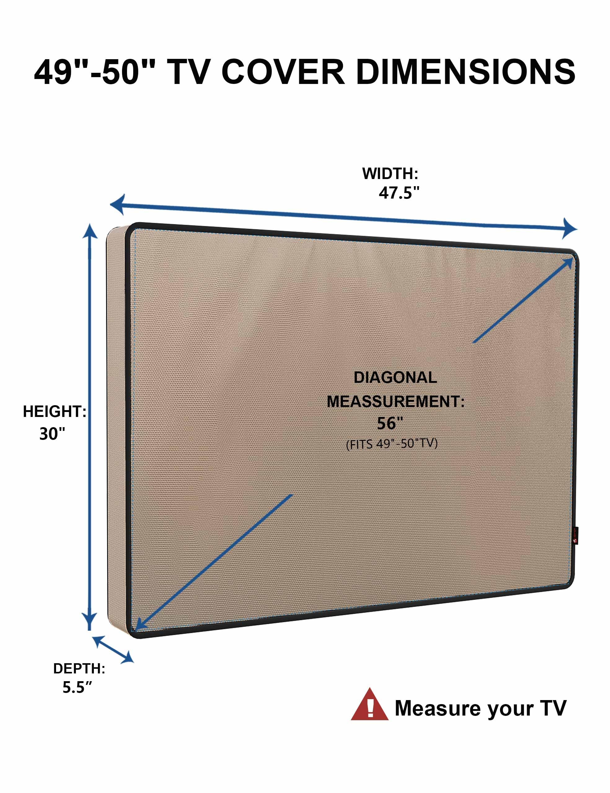 iBirdie Outdoor-TV-Abdeckung, 121,9 bis 127 cm (48 bis 50 Zoll), wetterfest, Abdeckungsgröße 120,7 cm L x 76,2 cm H, wasserdicht für Flachbildschirme im Freien von 122,9 bis 127 cm (48 bis 50 Zoll