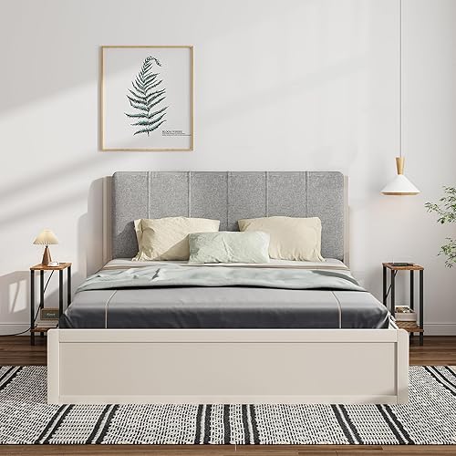 Miniatura 9 de TUTOTAK Mesa auxiliar pequeña con estación de carga, mesa auxiliar estrecha con puertos USB y tomacorrientes, mesa de sofá delgada, mesita de noche