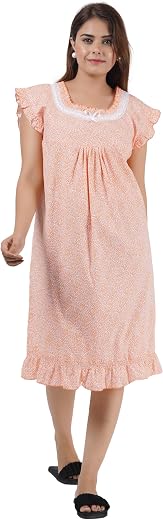 Woman midi Short 3/4 Cotton Nighty/Short Maxi/Sleepwear/Nightwear