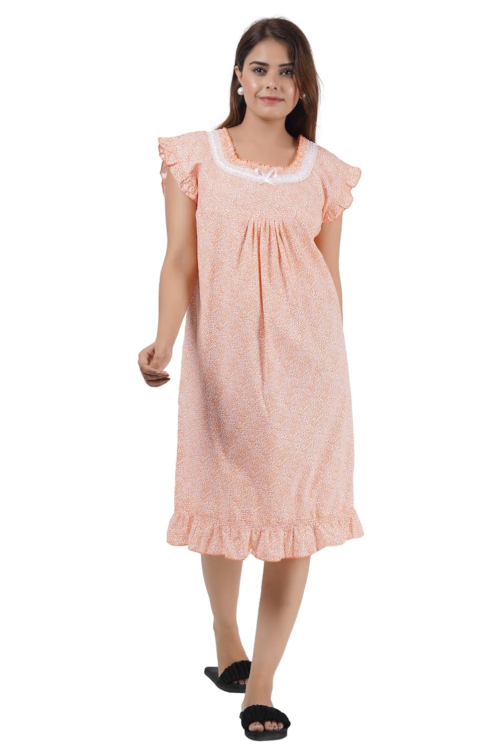 Woman midi Short 3/4 Cotton Nighty/Short Maxi/Sleepwear/Nightwear