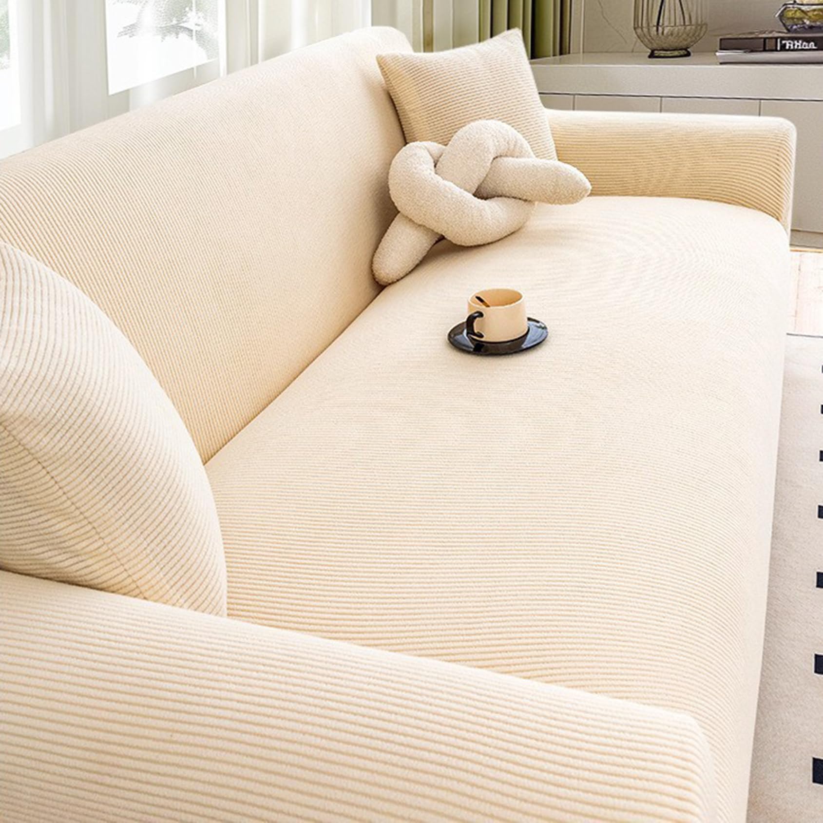 PERS Copridivano da 1/2/3/4/5 Posti, Copridivano Elasticizzati all-Inclusive, Copridivano Lavabili AntiGraffio per Gatti con 1 Federa(Size:3 Seater(190-230cm),Color:D)