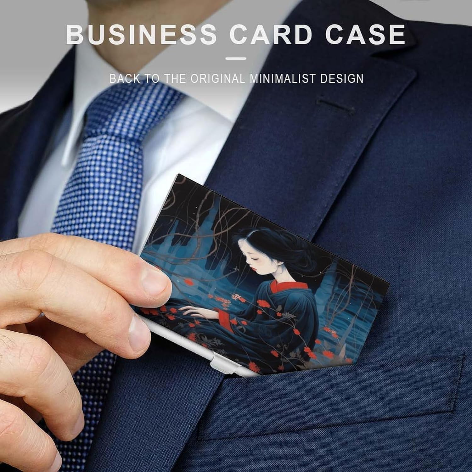 Light Red Female Business Card Holder Slim Aluminum Alloy Name Card Holder Professional Name Card Case Personalized Business Card Wallet Minimalist Pocket Metal Case for Women Men