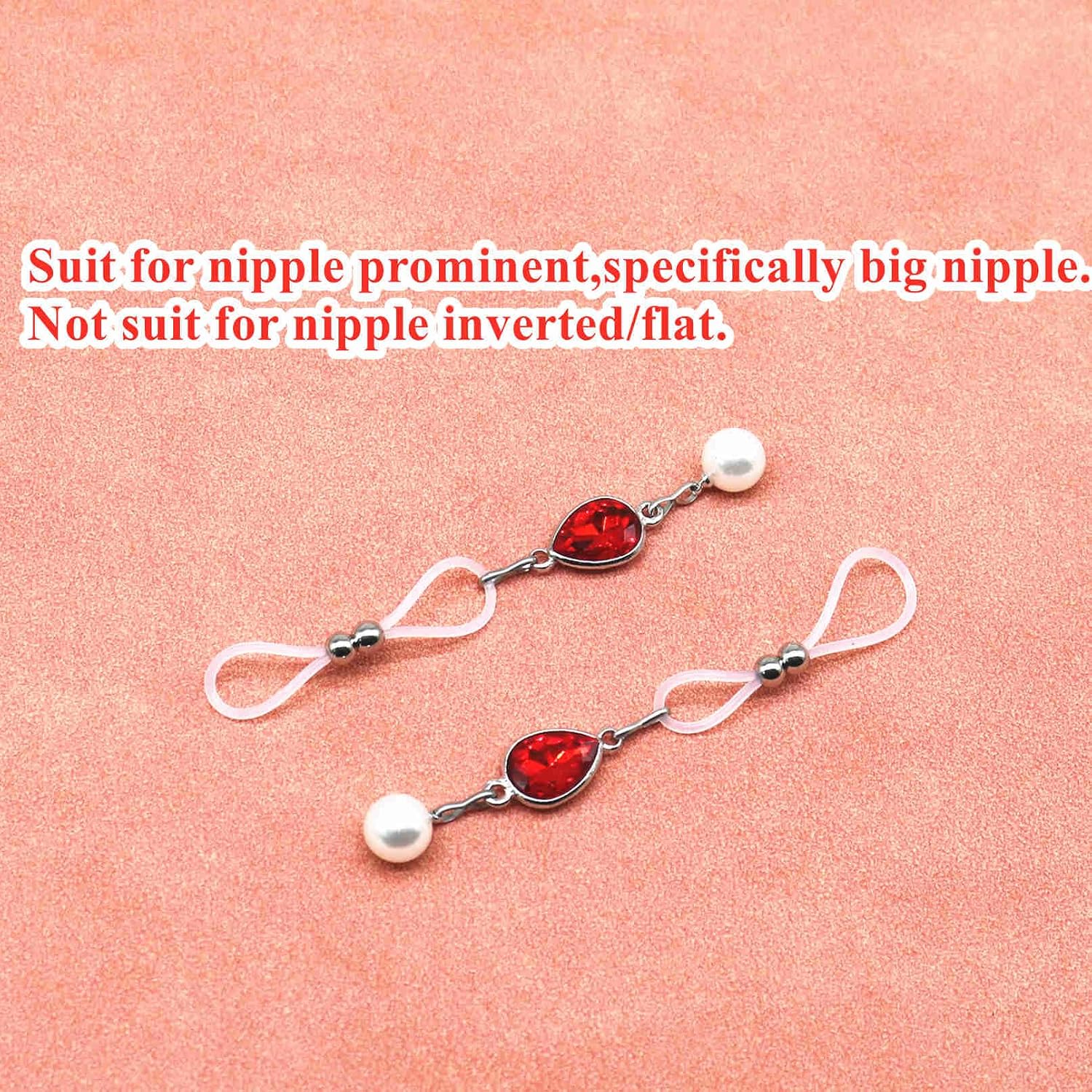 Pearl Nipple Ring Gems Non Piercing Body Jewelry Chain image 3