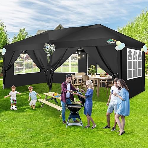 Miniatura 7 de COBIZI Tienda de campaña desplegable de 10 x 20 pulgadas, impermeable, refugio instantáneo comercial, para exteriores, carpa para fiestas, con bolsa