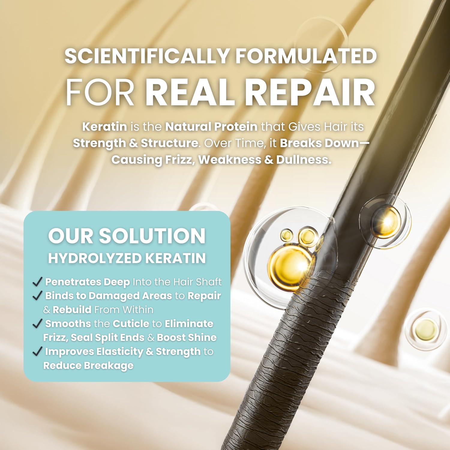 SIMPLY SMOOTH Xtend Keratin Replenishing Shampoo | Sulfate-Free Smoothing & Softening Cleanser | Restore & Strengthen Damaged Hair | Color Safe, pH Balanced, Salon Formula | 8.5 oz