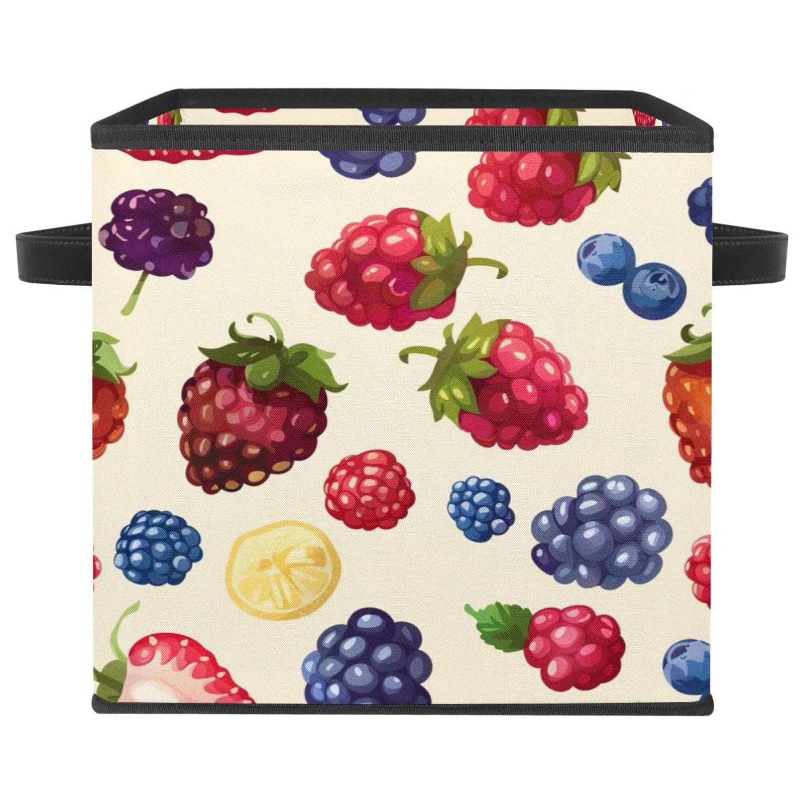 Panier de rangement imprimé baies pliable pour en finir avec le désordre des vêtements